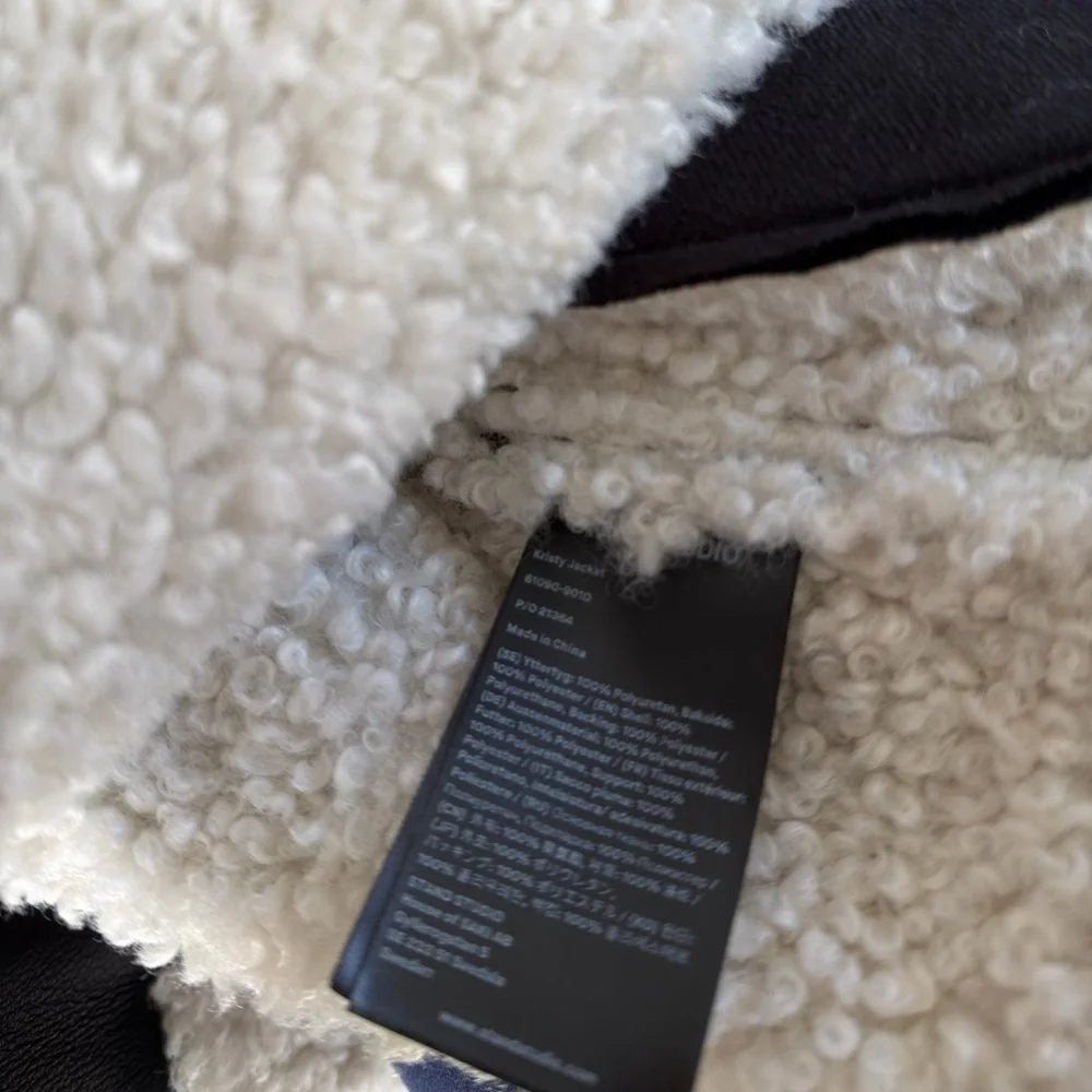 Stand Studio Women's Black & Off-white Kristy Faux-shearling Jacket size medium